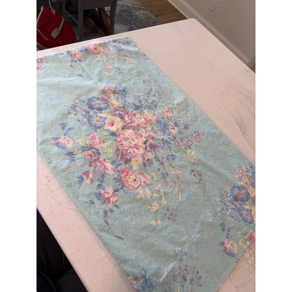 VTG 90's Ralph Lauren POMPANO Blue Chintz Floral Standard Pillow Case - One